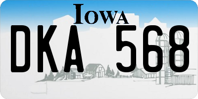 IA license plate DKA568