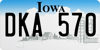 IA license plate DKA570