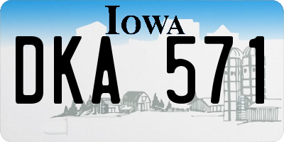 IA license plate DKA571