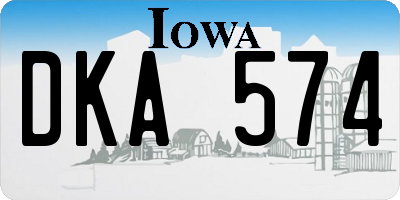IA license plate DKA574