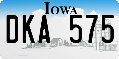 IA license plate DKA575