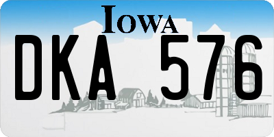 IA license plate DKA576