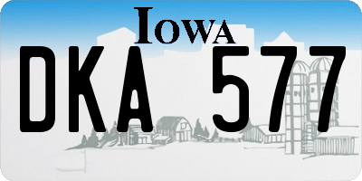 IA license plate DKA577