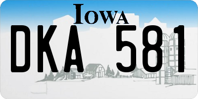 IA license plate DKA581