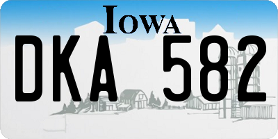 IA license plate DKA582