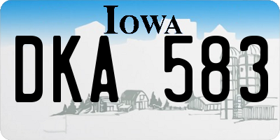 IA license plate DKA583