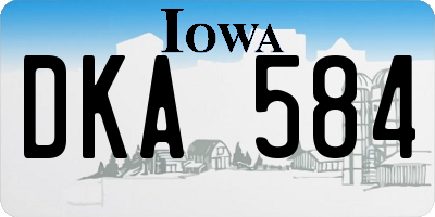 IA license plate DKA584