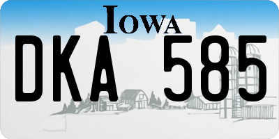 IA license plate DKA585