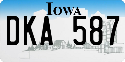 IA license plate DKA587