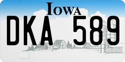IA license plate DKA589