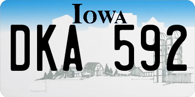 IA license plate DKA592