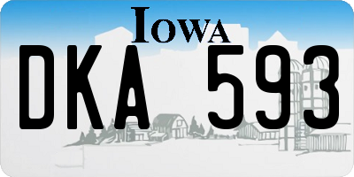 IA license plate DKA593