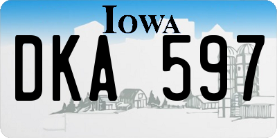 IA license plate DKA597