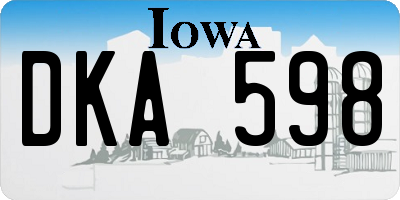 IA license plate DKA598