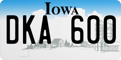 IA license plate DKA600