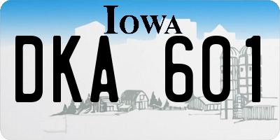 IA license plate DKA601