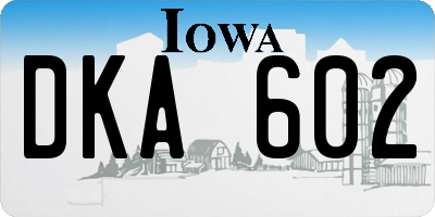 IA license plate DKA602