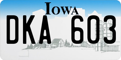 IA license plate DKA603