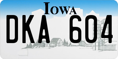 IA license plate DKA604