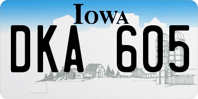 IA license plate DKA605