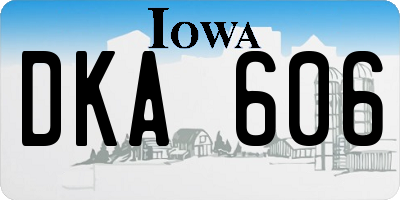 IA license plate DKA606