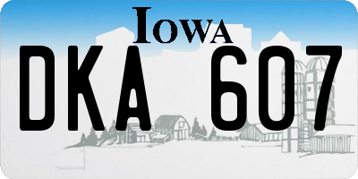 IA license plate DKA607