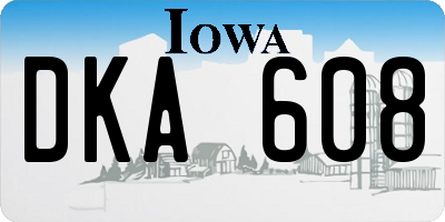 IA license plate DKA608