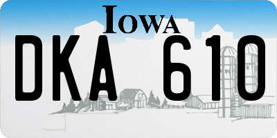 IA license plate DKA610