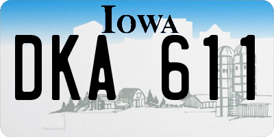 IA license plate DKA611