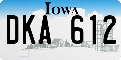 IA license plate DKA612
