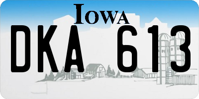 IA license plate DKA613