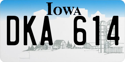 IA license plate DKA614