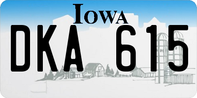 IA license plate DKA615