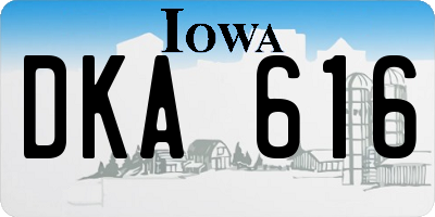IA license plate DKA616