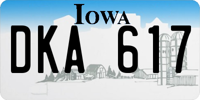 IA license plate DKA617