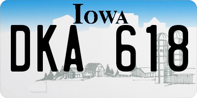 IA license plate DKA618