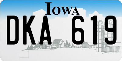 IA license plate DKA619