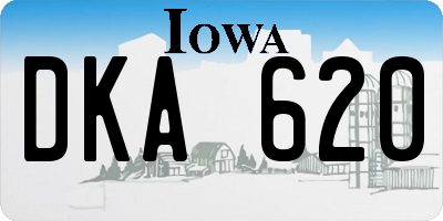 IA license plate DKA620