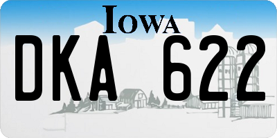 IA license plate DKA622