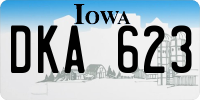 IA license plate DKA623