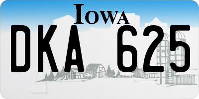 IA license plate DKA625