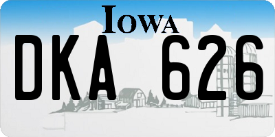 IA license plate DKA626