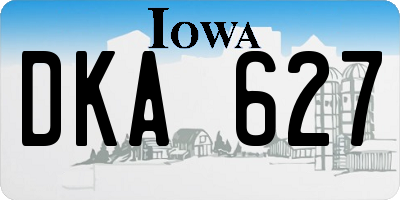 IA license plate DKA627