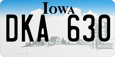 IA license plate DKA630