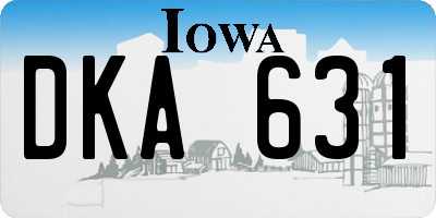 IA license plate DKA631