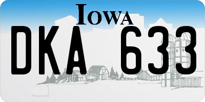 IA license plate DKA633