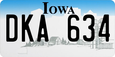 IA license plate DKA634