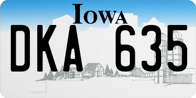 IA license plate DKA635