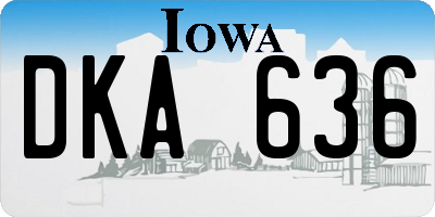 IA license plate DKA636
