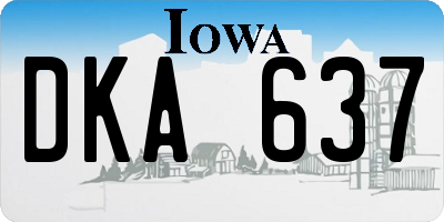 IA license plate DKA637